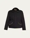 Dolce & Gabbana Crystal Velvet-collar Nylon Barn Jacket In Brown