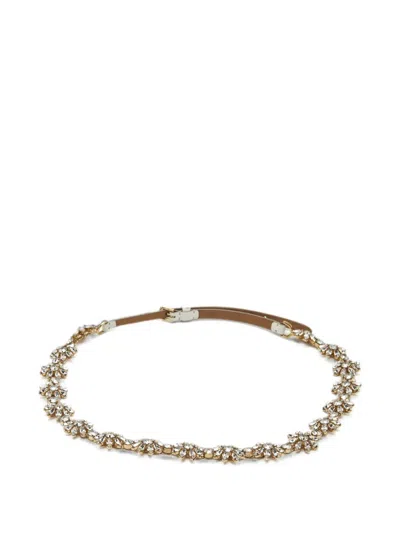Pre-owned Dolce & Gabbana Crystal-embellished Belt In Gold