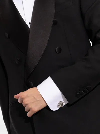 Dolce & Gabbana Crystal-embellished Cufflinks In Metallic