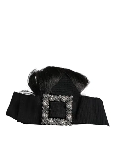 Dolce & Gabbana Crystal-embellished Headband In Black