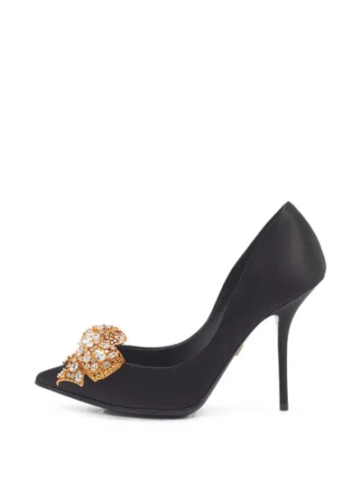Pre-owned Dolce & Gabbana Crystal-embellished Heeled Pumps In Black