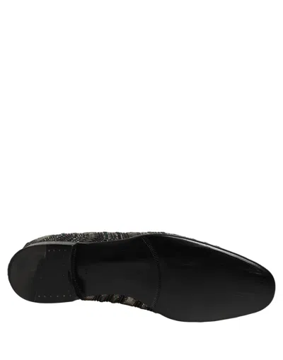 Dolce & Gabbana Crystal-embellished Leather Loafer In Black