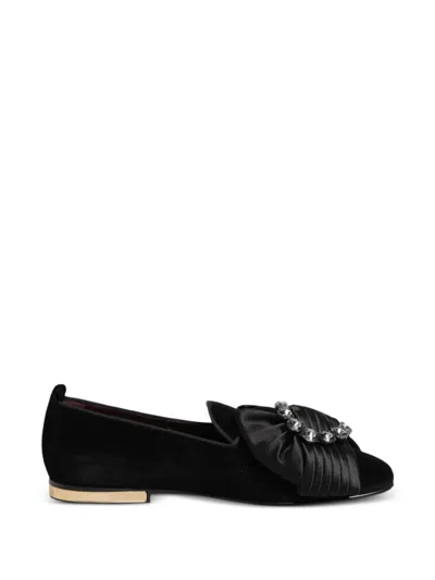 Dolce & Gabbana Crystal-embellished Loafers In Black