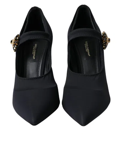 Dolce & Gabbana Crystal-embellished Mary Jane Pump In Black