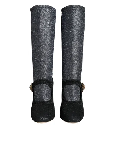 Dolce & Gabbana Crystal-embellished Nylon Boot In Black
