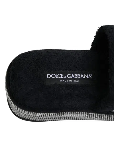 Dolce & Gabbana Crystal-embellished Platform Slipper In Black