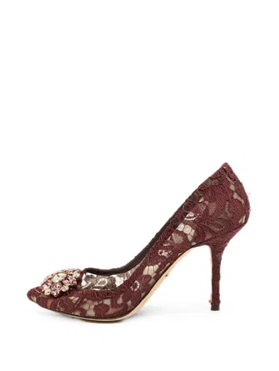 Pre-owned Dolce & Gabbana Crystal-embellished Pumps In Red