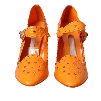 Dolce & Gabbana Crystal-embellished Pvc Pump In Orange