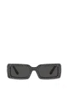Dolce & Gabbana Crystal-embellished Rectangle-frame Sunglasses In Black
