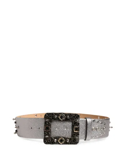 Dolce & Gabbana Crystal-embellished Studded Belt In Multi