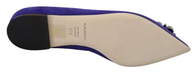 Dolce & Gabbana Crystal-embellished Suede Flat In Purple