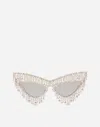 Dolce & Gabbana Crystals' Rain Sunglasses In Silver