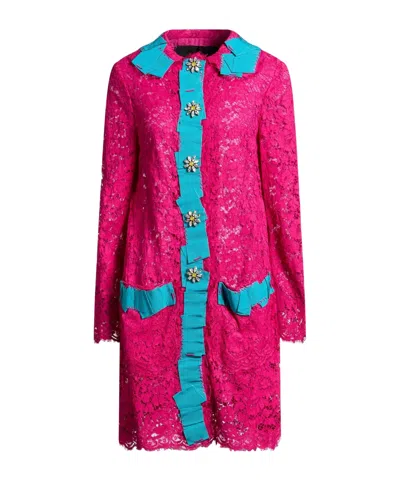 Dolce & Gabbana Crystals Shirt Dress In Pink