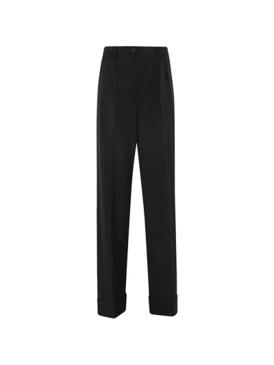 Dolce & Gabbana Cuffed Trousers In Black