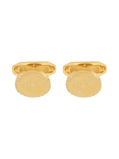 Dolce & Gabbana Cufflinks With Logo In Gold