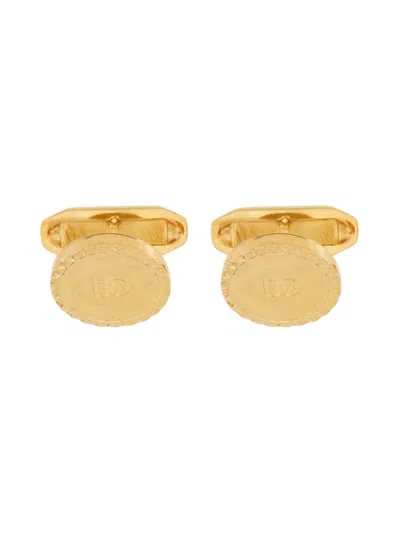 Dolce & Gabbana Cufflinks With Logo In Orange