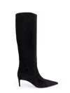 Dolce & Gabbana Black High Boots With Dg Logo In Suede Woman