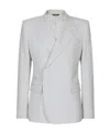 Dolce & Gabbana Double-breasted Stretch Wool Sicilia-fit Jacket In White
