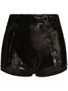 Dolce & Gabbana High-waisted Sequined Briefs In Nero