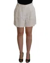 Dolce & Gabbana White High Waist Culotte Cotton Shorts In White