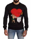 Dolce & Gabbana Black Cupid Print Hoodie Sweatshirt Sweater In Black