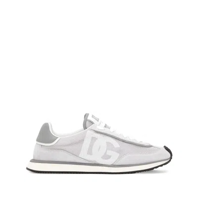 Dolce & Gabbana Cushion Mixed-material Sneakers In Gray