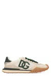 Dolce & Gabbana Dg Athletic Black Low Top Sneakers With Logo Patch On The Tongue And Maxi Logo On The Side In Suede In Multi