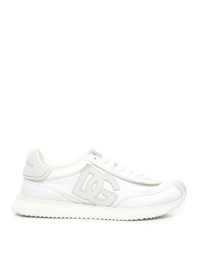 Dolce & Gabbana Cushion Sneakers In Mixed Materials In White