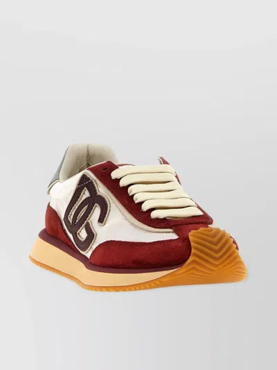 Dolce & Gabbana 'cushion' Sneakers With Contrasting Sole And Suede Panels