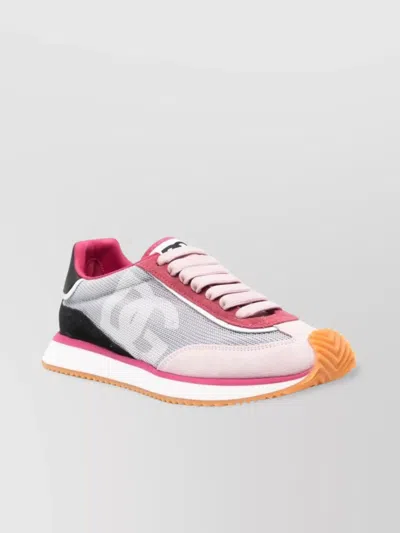 Dolce & Gabbana Cushion Sneakers With Rubber Sole And Leather Trim In Grey