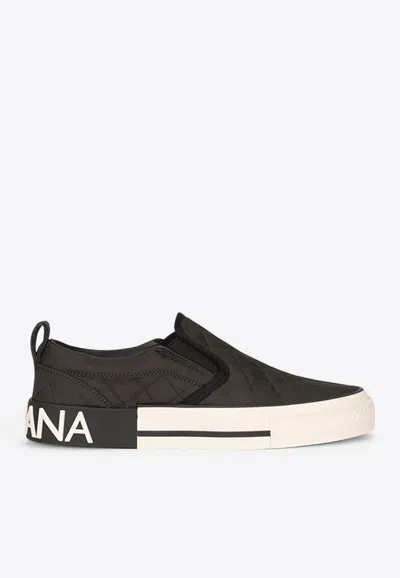 Dolce & Gabbana Custom 2.0 Quilted Slip-on Trainers In Brown