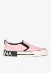 Dolce & Gabbana Quilted Nylon Custom 2.zero Slip-on Sneakers In Pink
