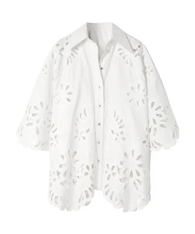 Dolce & Gabbana Cut-out Cotton Shirt In White