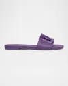 Dolce & Gabbana Cut-out Dg Rubber Sandals In Purple
