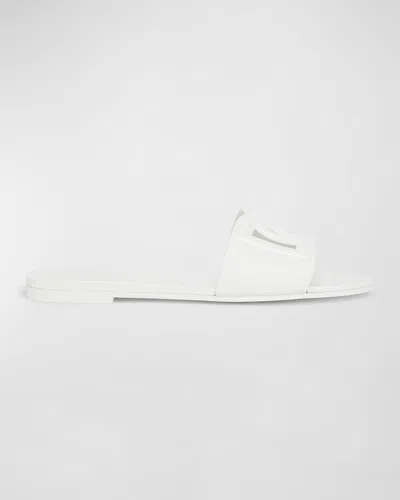 Dolce & Gabbana Cut-out Dg Rubber Sandals In White