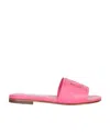 Dolce & Gabbana Cut Out-logo Open-toe Slippers In Pink