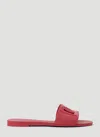 Dolce & Gabbana Cut-out Dg Rubber Sandals In Pink