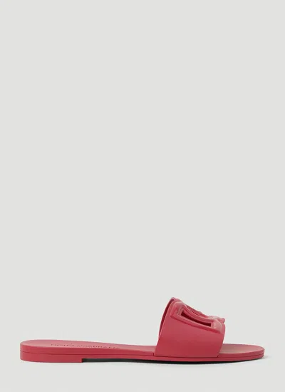 Dolce & Gabbana Cut Out Logo Slides In Red