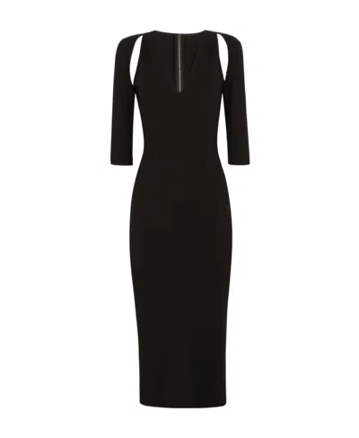 Dolce & Gabbana Cut-out Midi Dress In Negro