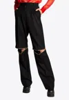 Dolce & Gabbana Cut-out Straight-leg Pants In Black
