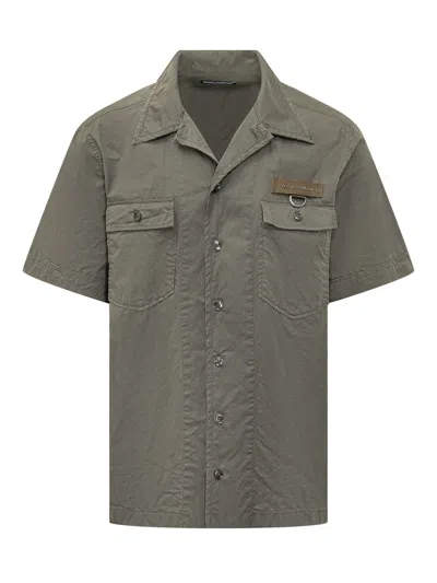 Dolce & Gabbana Cut Sleeves Shirt With Pocket - Ss26 In Gray