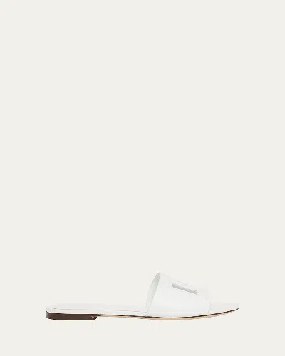DOLCE & GABBANA CUTOUT DG FLAT SLIDE SANDALS