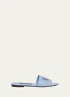 Dolce & Gabbana Blue Bianca Dg Millennials Logo Sandals In Carta Zucchero