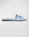 Dolce & Gabbana Blue Bianca Dg Millennials Logo Sandals In Carta Zucchero