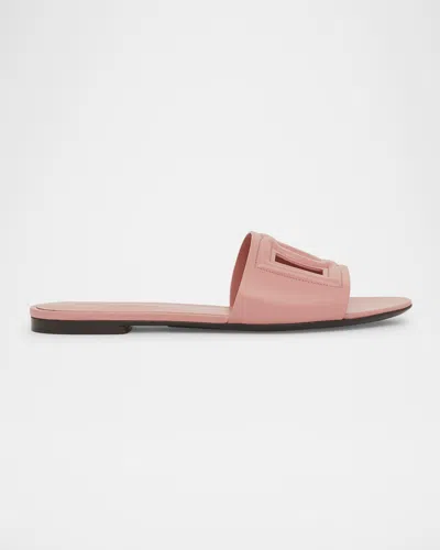 DOLCE & GABBANA CUTOUT DG FLAT SLIDE SANDALS