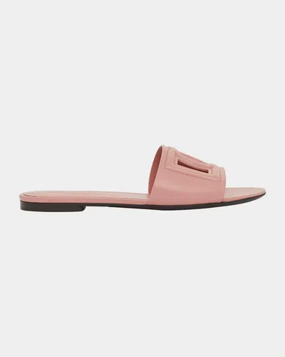 DOLCE & GABBANA CUTOUT DG FLAT SLIDE SANDALS