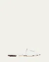 Dolce & Gabbana Dg Millennials Logo Leather Flat Slides In White