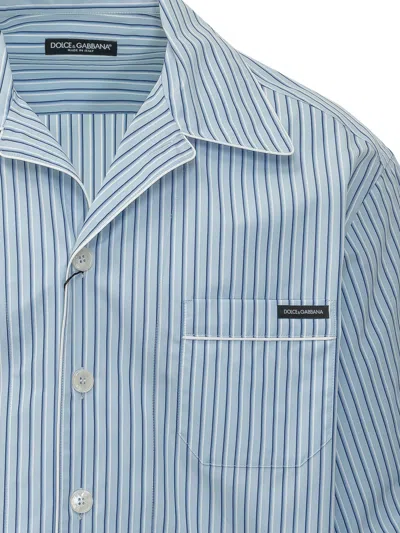 Dolce & Gabbana Cut-out Sleeve Shirt With Thin Stripes In Rigato