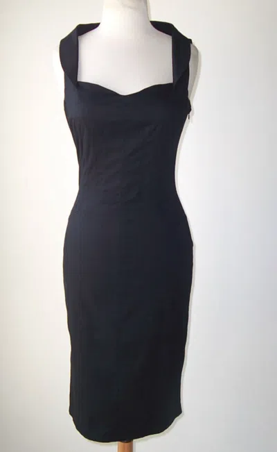 Pre-owned Dolce & Gabbana D&g Black Stretch Cotton Dress 38 2 Or 42 6