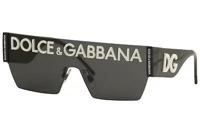 Pre-owned Dolce & Gabbana D&g Dg2233 01/87 Sunglasses Black/violet Gradient Grey Shield In Gray